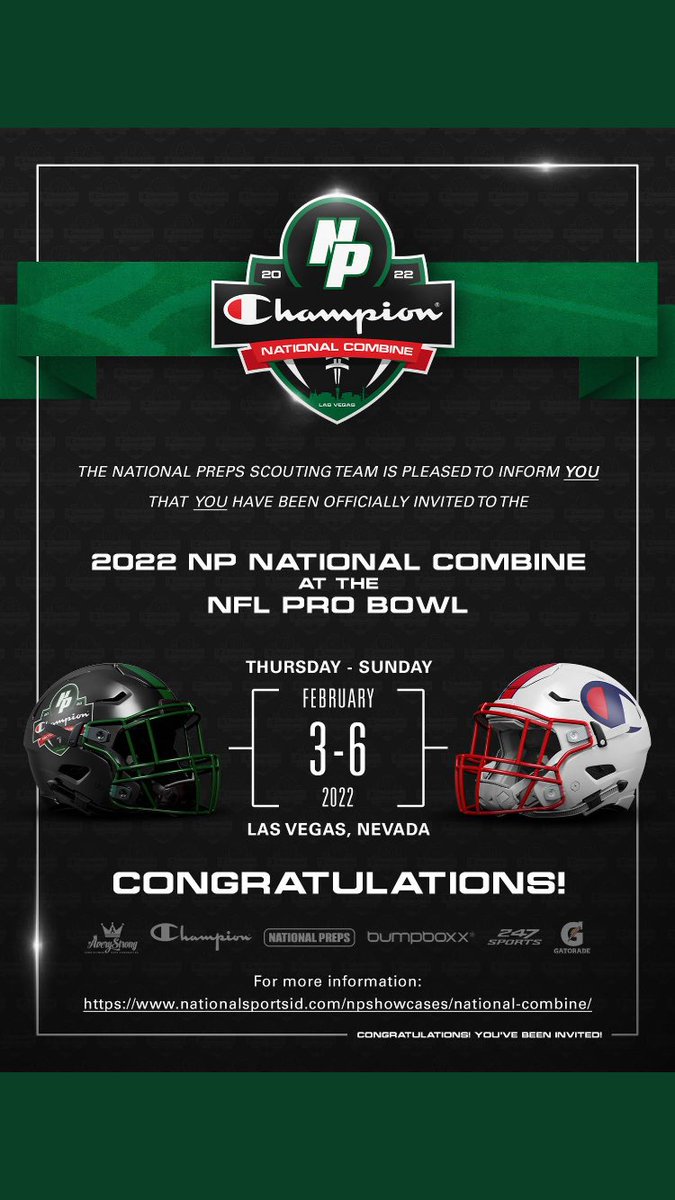 Blessed to receive an invite to the 2022 NP National Combine at the NFL Pro Bowl @LemonMann43 <a href="/NPShowcases/">National Preps Showcases</a> <a href="/GHoward_Scout/">Gary Howard -Scout</a> <a href="/NobleFitnessHD/">Noble Fitness</a> <a href="/maniaknike23/">Michael (Nike)Bazile-White</a>