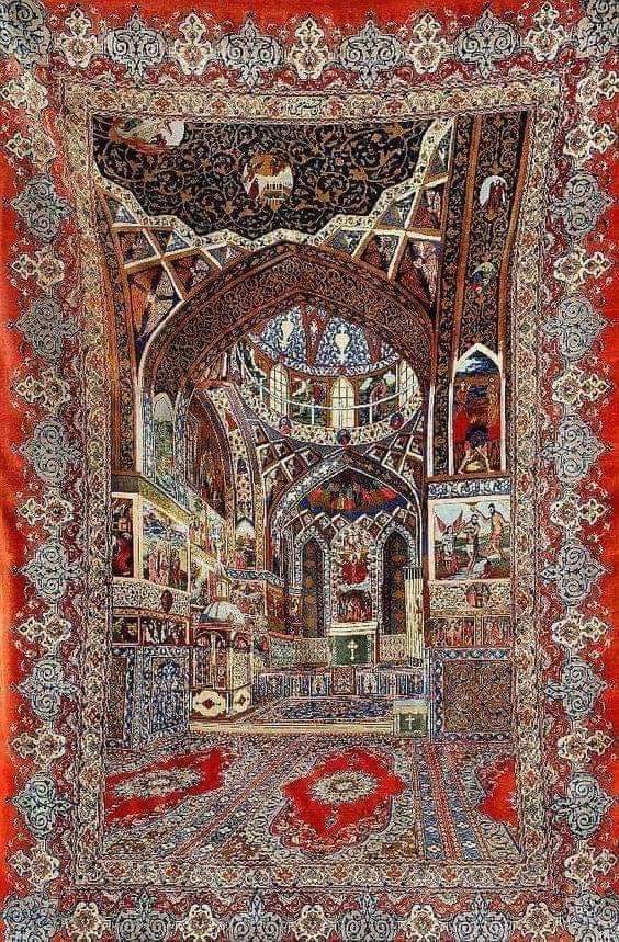 archeohistories's tweet photo. Armenian carpet depicting the Vank Cathedral in New Jugha in Iran.

Woven in 1890 in Nakhijevan.

#archaeohistories https://t.co/8hk8L86tkL