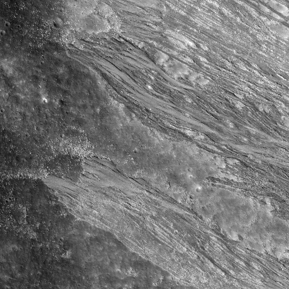 Gray-scale image of diagonal streaks going from top-left to bottom-right