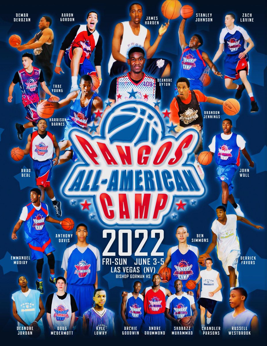 trigonis30's tweet photo. Mark your calendars! 2022 @PangosAACamp set for June 3-5 @ Bishop Gorman HS/Las Vegas NV. All games live-streamed by @BallerTV NBA certified since 2019 Future college All-Americans, NCAA champs, NBA #1, lotto &amp; draft picks &amp; NBA All-Stars &amp; MVPs on display https://t.co/AXlxCEMar2 https://t.co/94zeESbkOC