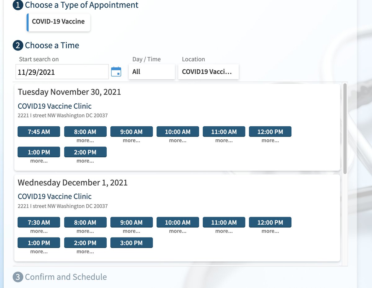FindMyVaxLA_Bot's tweet photo. @sanzi_sun @_DCHealth Hi, I would check out the GW Hospital site. They seem to appear to have tons of appointments for this week. If you have problems or questions, feel free to DM me https://t.co/SvGzt0z9wS https://t.co/ncwgTFI1LC