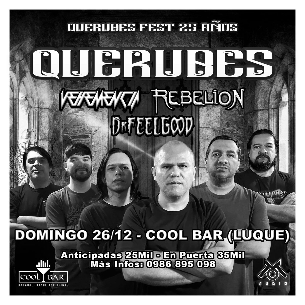 querubes_py's tweet photo. 🤘🏼 Prepará tu kit de cuello y garganta porque se viene el 🎸Querubes Fest‼️

#Querubes
#Vehemencia
#Rebelión
#DrFeelgood

🆙 26 de diciembre en @CoolBarLuque. Anticipadas 25.000 https://t.co/y7dWXMjXX1