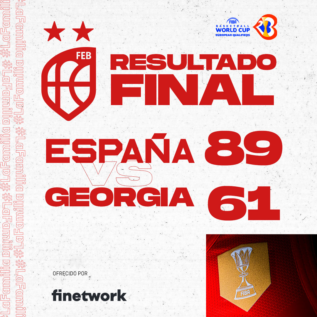 BaloncestoESP's tweet photo. Jaén DISFRUTA con una #LaFamilia lanzada 😍

2⃣ de 2⃣

🏆 Clasificación @FIBAWC 2023
🇪🇸🆚🇬🇪 
FINAL (89-61)
📷 https://t.co/VV83V6cqQb

#SomosEquipo https://t.co/rbibH4AUhc