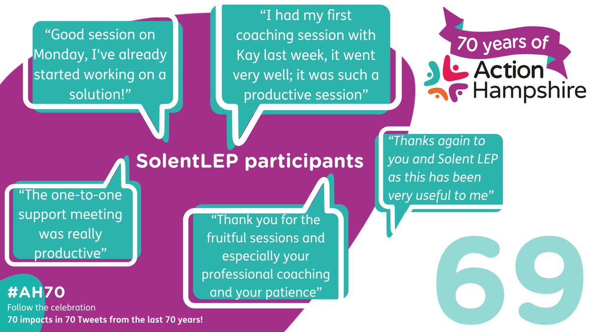 ActionHants's tweet photo. #AH70
We are delighted to be working with the @solentlep on the England-wide Peer Networks prog. This involves peer support, coaching &advice delivered together with Peas in a Pod & @LivingYLearning. Since Nov, we have delivered to 7 cohorts &participants give us great feedback! https://t.co/Dwld31r9Mk