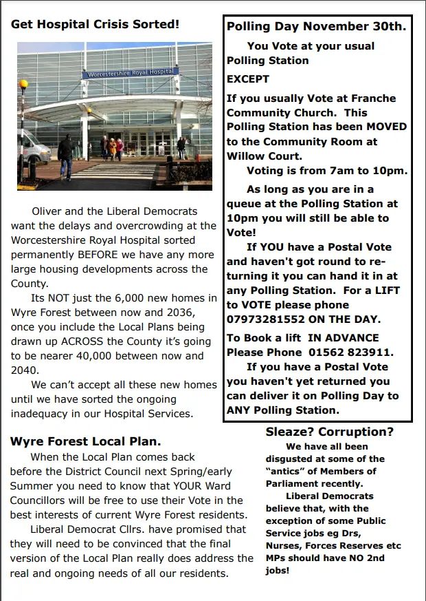 WyreLib's tweet photo. Tomorrow is the Franche and Habberley North's By Election. Vote for our candidate Oliver Walker, who lives in the ward and cares about local issues. https://t.co/imMxorZoCZ