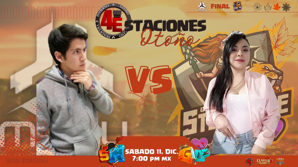 Tenemos nuestra segunda finalista!

🍁<a href="/ManuelT0410/">Manuel T</a>  🆚 @AleeArias28  🍁

Se estarán disputando el campeonato de 4Estacione Otoño. 
Sera Manuel nuestro Subcampeón? O será que 4E celebrará la dicha de tener nuestra primera mujer campeona?  No se pueden perder tremenda guerra!!!
