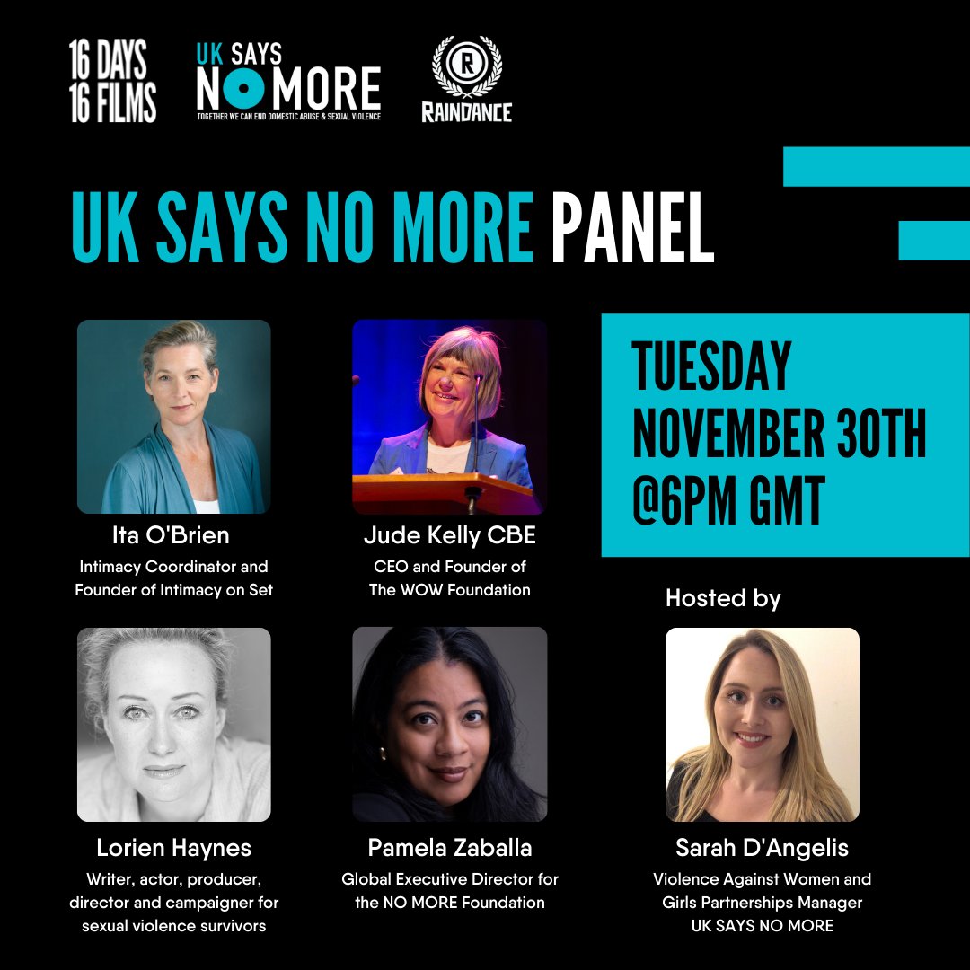 NOMOREorg's tweet photo. Tomorrow! Join @UKSAYSNOMORE, NO MORE's Global Executive Director @pamela_zaballa, @16Days16Films and @Raindance for a FREE live panel discussion during #16Days. 
⁠
Register now: https://t.co/AekDfySO0h

#16DaysofActivism https://t.co/pO3913rYsN