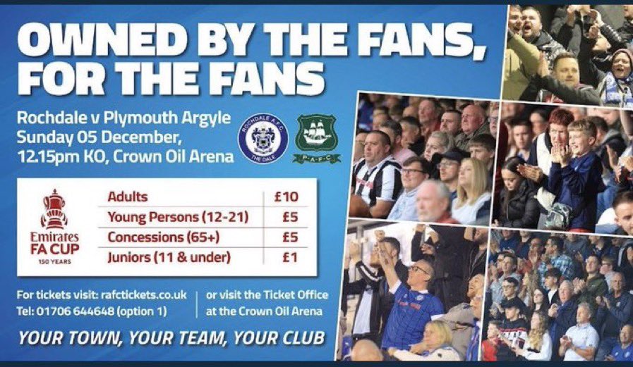 Get yourself along to support your local club @officiallydale in the #facup. It’s better than Christmas shopping and a hell of a lot cheaper than the Christmas markets! #rafc #upthedalenotforsale