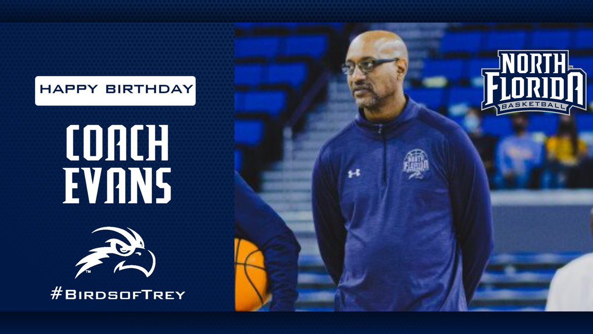 UNF Men's Basketball (@ospreymbb) on Twitter photo It's Game Day but it's also a special day for someone else...
HAPPY BIRTHDAY๐ to Coach Bruce Evans (<a href="/CoachBEvans/">Bruce Evans</a> )!!!
Let's get him a WIN at home as a ๐
#SWOOPLife It's Game Day but it's also a special day for someone else...
HAPPY BIRTHDAY๐ to Coach Bruce Evans (<a href="/CoachBEvans/">Bruce Evans</a> )!!!
Let's get him a WIN at home as a ๐
#SWOOPLife