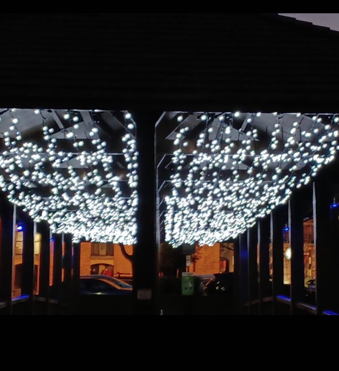 Our engineers out today in the bitter cold installing some Christmas illumination.
