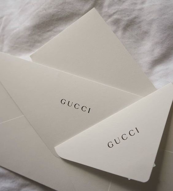 GUCCI envelope for greeting card gift sleeve logo white ivory letter new  mail nr