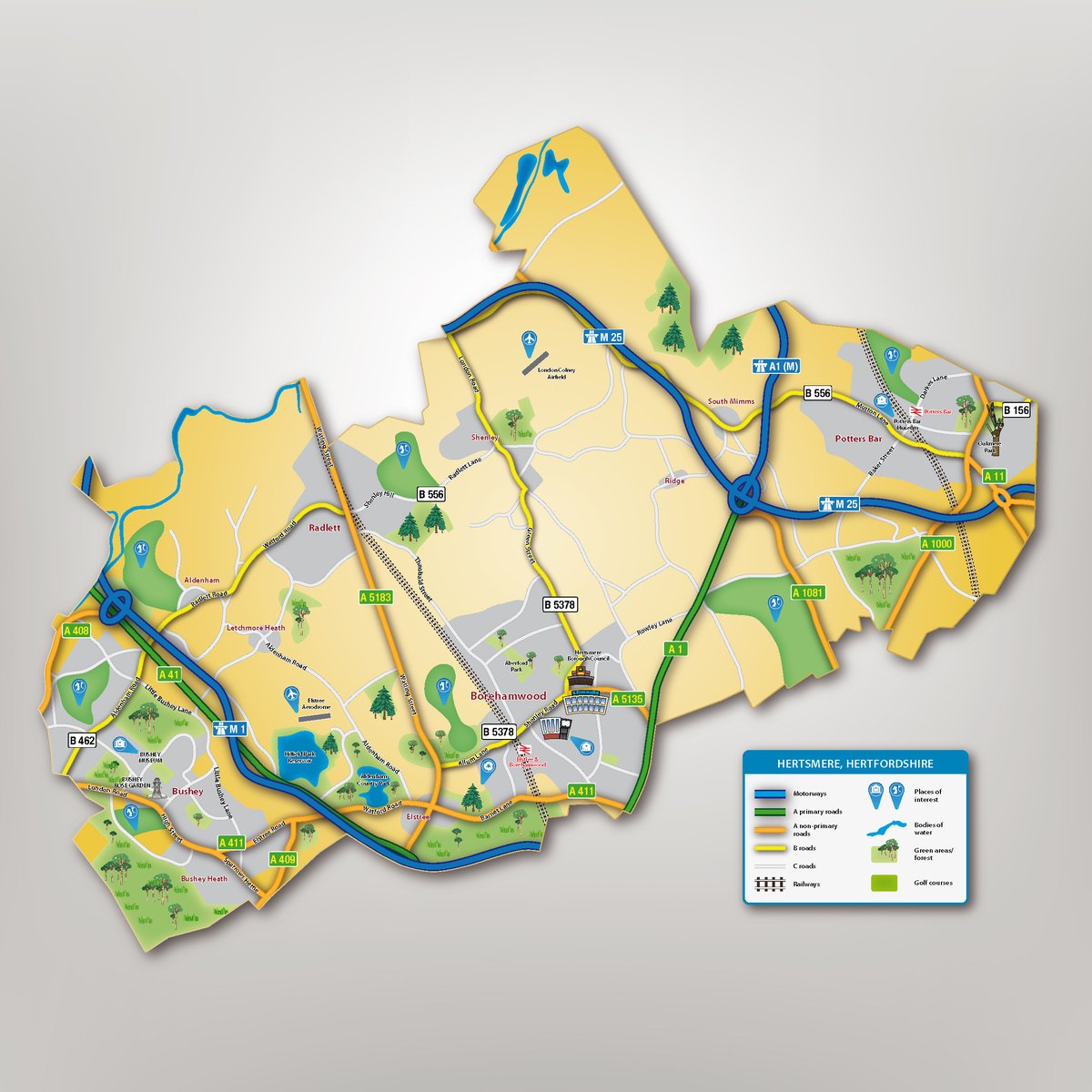 dfonedesign's tweet photo. Map creation is one of my skills and one of the services I offer. This is a map of Hertsmere (Hertfordshire)  created in Adobe Illustrator. If you need a personalised map for your business, website, to the place a venue, or for invitations, contact me.
#map #mapcreation https://t.co/D6vYhbiiET