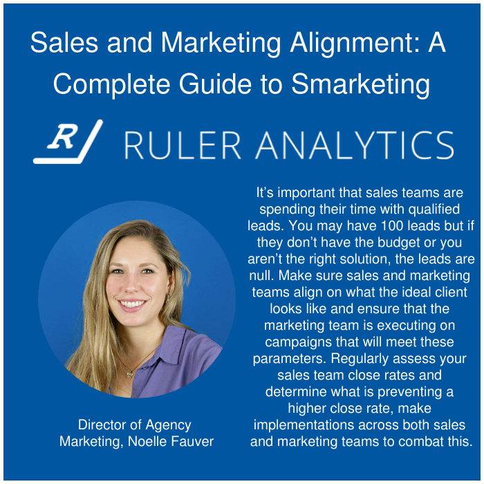 InseevTweets's tweet photo. Our Director of Agency Marketing, Noelle Fauver recently contributed their top tip on creating alignment between sales and marketing teams. Read the full article from @RulerAnalytics here: https://t.co/FQMCdkspKO https://t.co/4dcVs5MO0o
