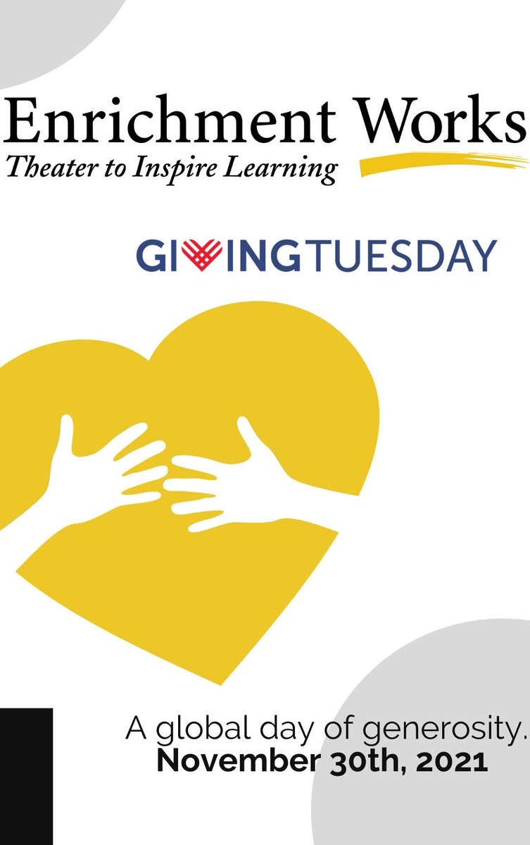 EnrichmentWorks's tweet photo. On a day when the world comes together to give, consider supporting theater that inspires learning by donating to Enrichment Works.
Click here: https://t.co/cNMnDYS6WK https://t.co/6r3c5PKXhQ
