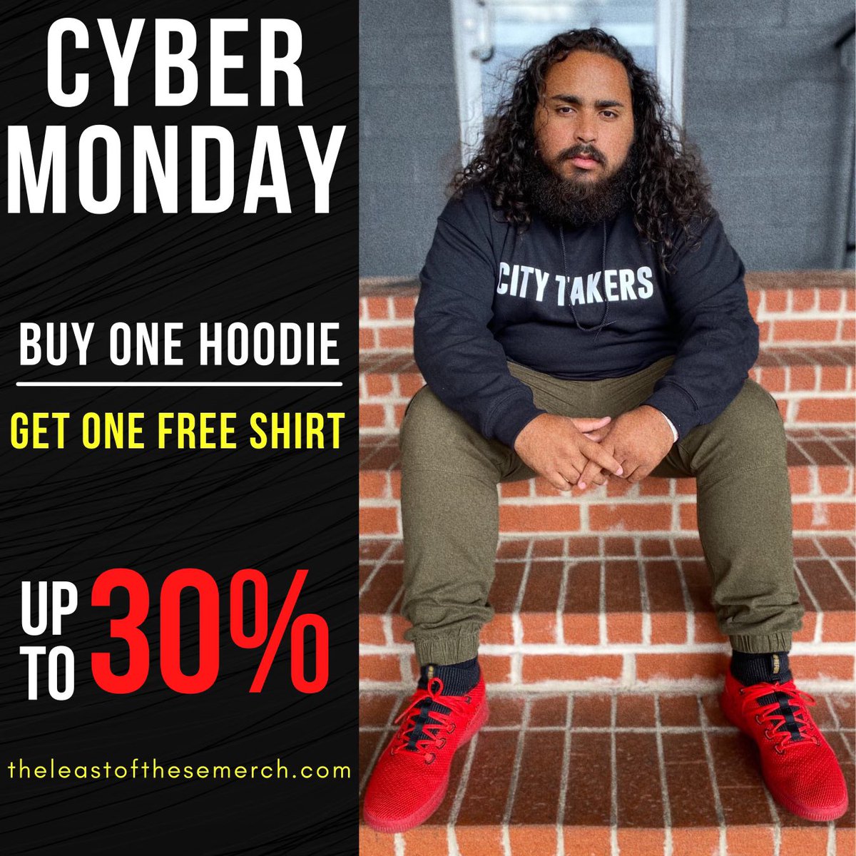 Buy a hoodie and a free t-shirt! Use code “Monday” at check out. TheLeastofTheseMerch.com