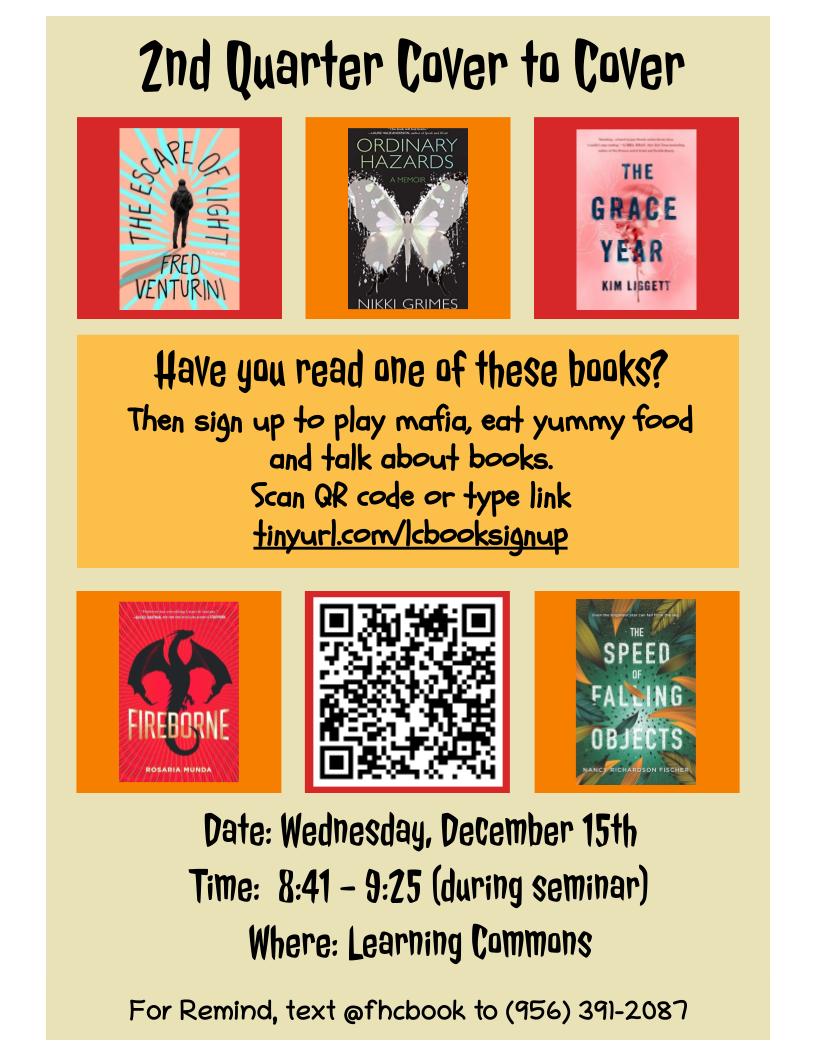 Experience the conflict these character face at our next book meeting. Read 1 book &amp; then sign up @ tinyurl.com/lcbooksignup <a href="/CoachSBaize/">Sheri Baize</a>  <a href="/jbex121/">Jason Becker</a> <a href="/JessicaBulva/">Jessica Bulva</a> <a href="/EiswirthAshley/">Dr. Ashley Eiswirth</a> <a href="/MrsFry_FHC/">Melissa Fry</a> <a href="/MrsLaRue_FHC/">Mrs. LaRue</a> <a href="/Hayley_Leake/">Hayley Leake</a> <a href="/MSMFHC/">K. Mastorakos</a> <a href="/LaFay150/">Laurie Fay</a> <a href="/matthew_schott/">Matthew Schott</a> <a href="/pshockley317/">PShockley</a> @MrsLentz_FHC