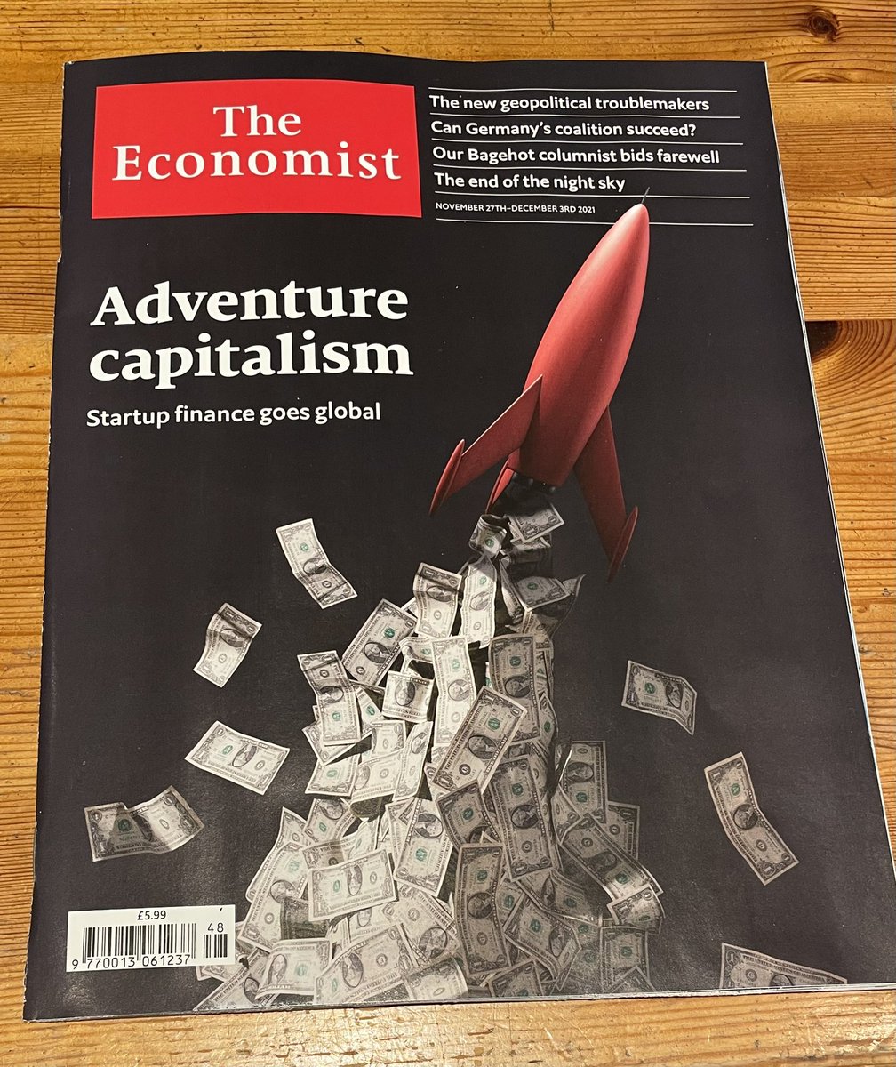 whealie's tweet photo. I remember when @TheEconomist arrived 1st post (7am) on a Friday and they compensated when @RoyalMail was late. Now it arrives in the only post (1pm) on a Monday and everyone says how much more efficient Royal Mail is. Dated 27th, arrived 29th. Is that Adventure Capitalism? https://t.co/sFCtu8RW46