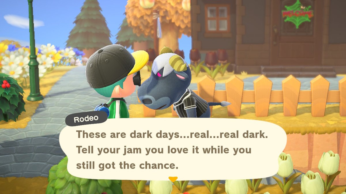 Drapervich's tweet photo. Poor Rodeo is having a breakdown. #AnimalCrossing #ACNH https://t.co/ARmcILTe7P