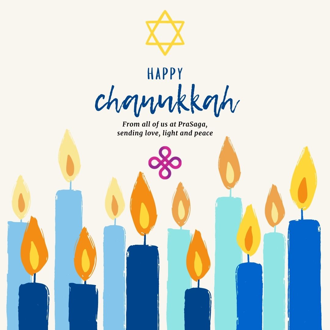 Brightest wishes for a holiday of light, warmth, and joy. We hope you are able to take pause and ponder the lessons that leap from your lights. From all of us at PraSaga, have a very Happy Chanukah. #hanukkah #blockchain #holidayseason