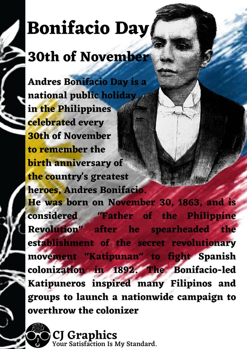 cjgraphics26's tweet image. CJ Graphics made this poster for the commemoration of Bonifacio Day💛💙❤️

For any inquiries, drop by our site NOW!📩
cjgraphics.mystrikingly.com

#21DayCampaign #SupportFreelancer #CJGraphics #YourSatisfactionIsMyStandard #GraphicDesigner #BonifacioDay #Hero #KKK #Holiday #30th