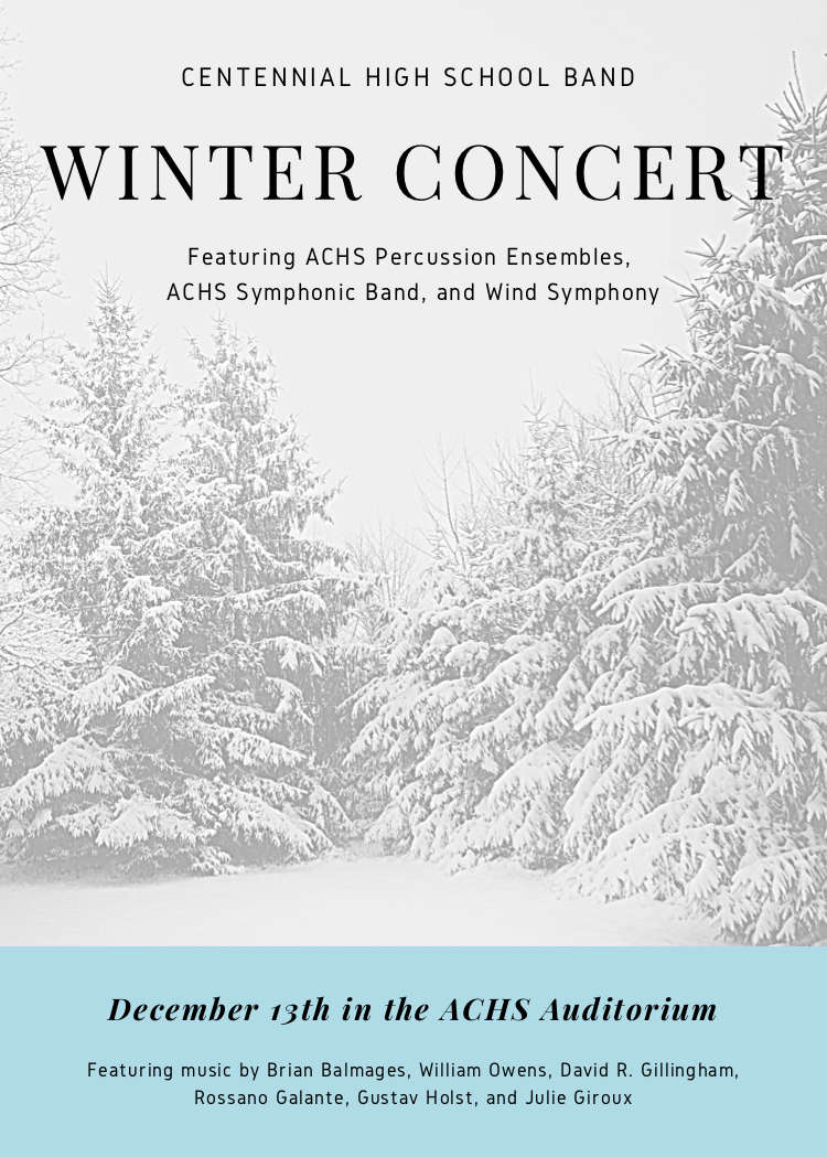 ACHSBands's tweet photo. Mark your calendars for December 13th, it's going to be great! https://t.co/G4zwhk5PpC
