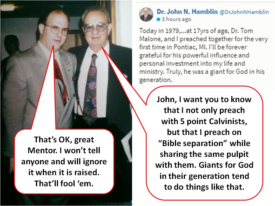 weecalvin1509's tweet photo. Can you be a giant for God, a leader of preachers etc., and preach on Scriptural Separation with several 5 point Calvinists? According to @DrJohnNHamblin you can.  If Malone could do it in Scotland in 1976, then you can do it too. #WinningWalkIn2021 #oldpaths  #LetThePoniesRun https://t.co/w15DTxtcR9