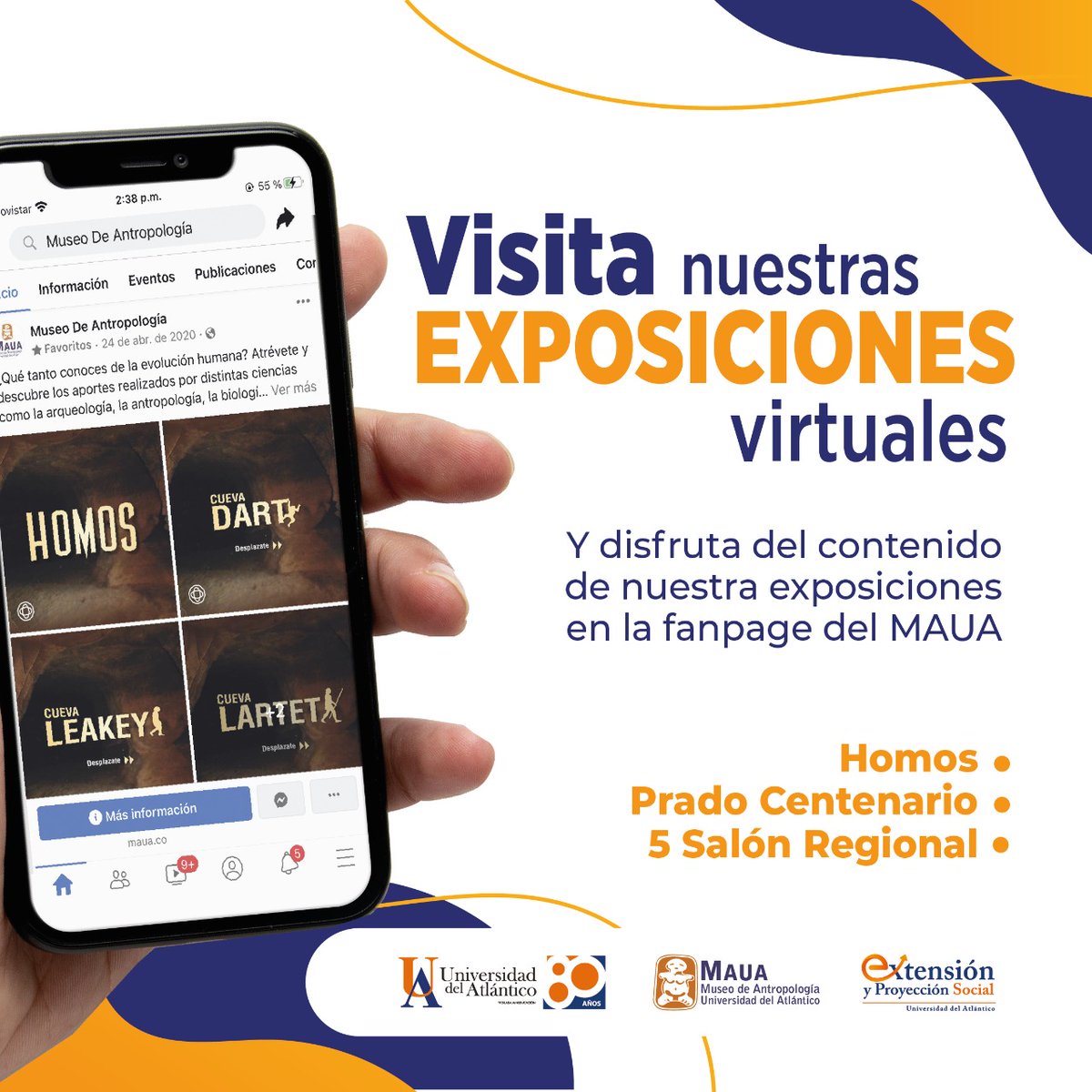 museoMAUA's tweet photo. Nuestras exposiciones virtuales están llenas de Arte, historia, cultura y mucho más
Desde tu casa o donde quieras, a cualquier hora del día
HOMOS
PRADO CENTENARIO
5o SALÓN REGIONAL
Más info WhatsApp 3114172592
@ExtensionUdelA @udeatlantico @culturaatlantico @SecCulturaBaq https://t.co/lKV5z7ckr5