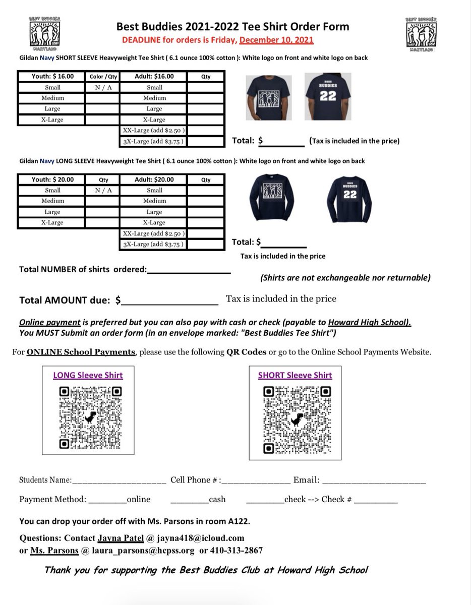 HowardHSBuddies's tweet photo. Our t-shirts have arrived! Fill out this form and order yours now!!! https://t.co/HemyXU6Z5v