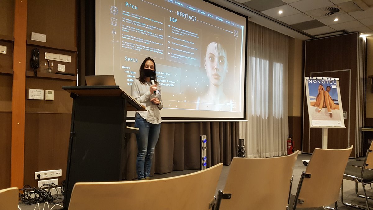Last Friday, it was the first presentation of our project "Heritage" in front of investors. Many positive feedbacks. Thank you all ! #indiegames   #IndieGameDev #horrorgames #Belgium