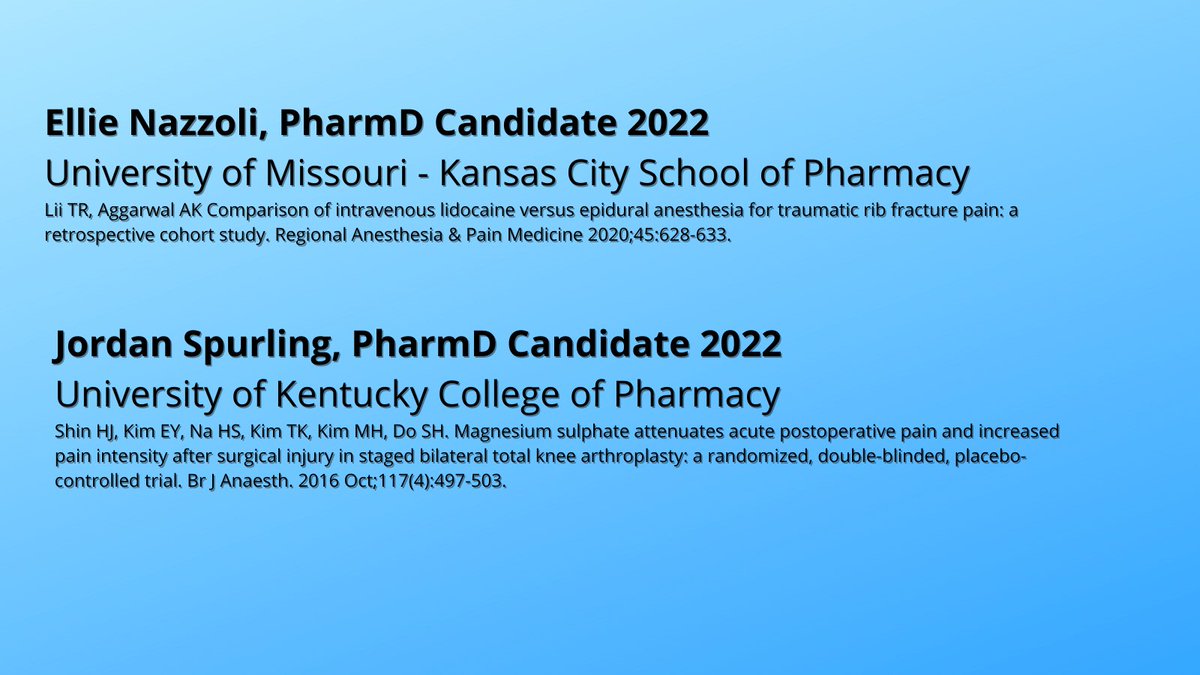 Our first ever PeriPRN Twitter Journal Club will be tomorrow at 2pm CST! Join us HERE to participate in a discussion on systemic pain adjuncts by <a href="/ellienazzoli/">Ellie Nazzoli</a> and @pharmer_jo18! Follow the links to review the articles! #PeriPRNJC
rapm.bmj.com/content/45/8/6…
 sciencedirect.com/science/articl…