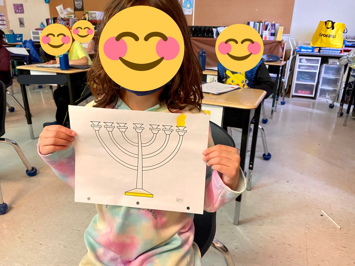 mmecwhite's tweet photo. Today, 2A “lit” the first candle of the menorah and learned about what happens on each night of Hanukkah. They were so excited and keen on following the tradition of candle    #Hanukkah2021 #Hanukkah https://t.co/W1GUDQf3ap