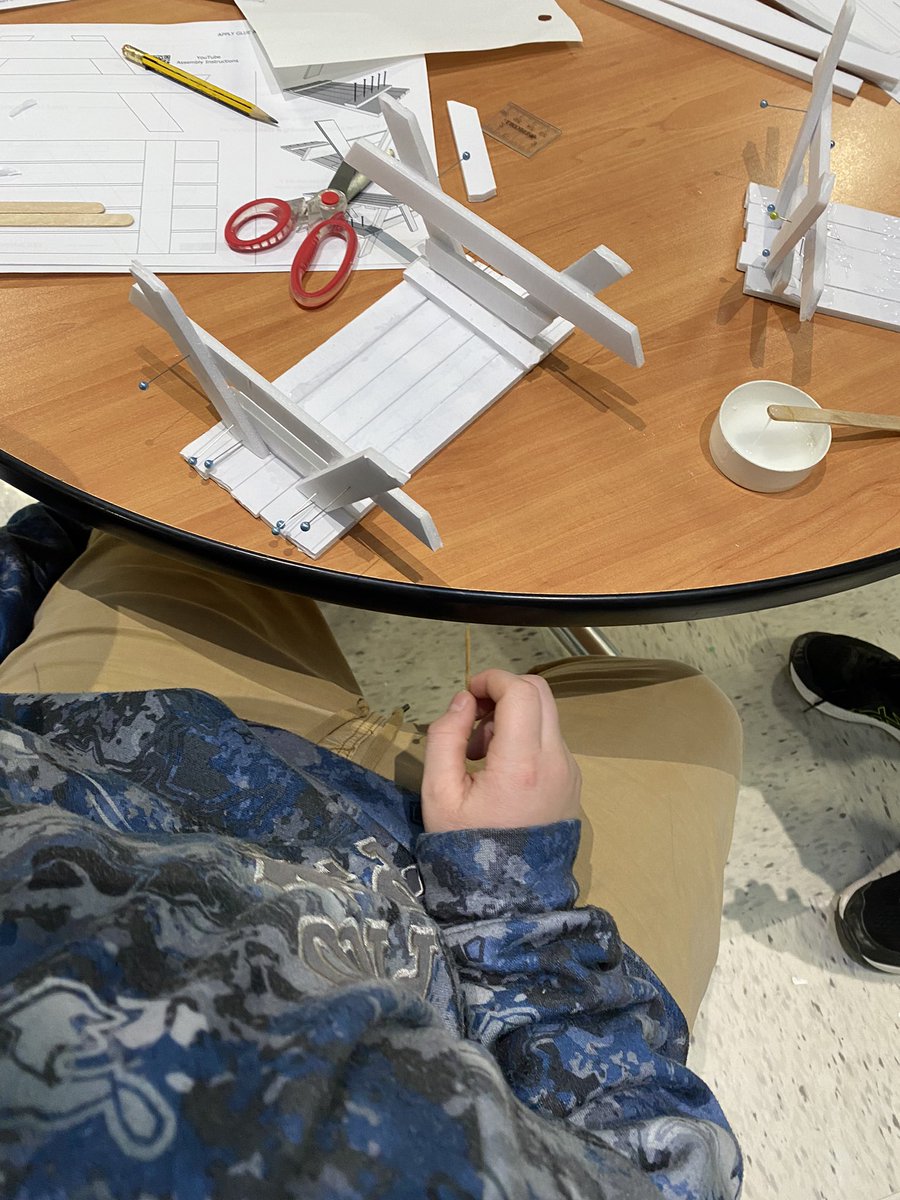 KaldewaySam's tweet photo. We learned so much today at the Virtual Experience the Trades Event. Students were so excited to bring home their model picnic tables! #experiencethetrades https://t.co/MpdOyepujh