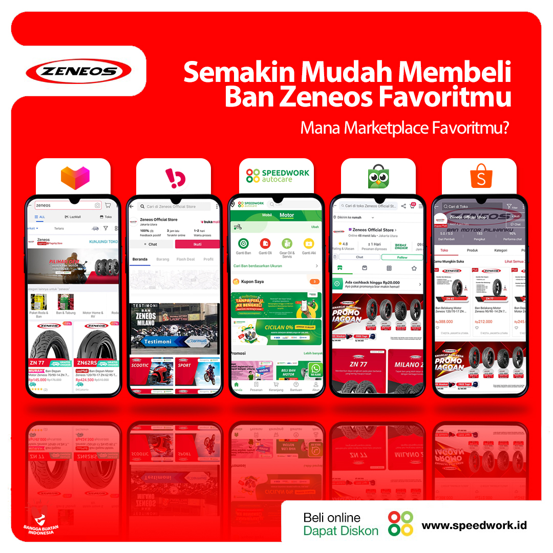 #Zeekers bisa dengan mudah menemukan ban Zeneos di berbagai aplikasi e-commerce loh, yuk langsung saja download aplikasi Speedwork Autocare untuk mendapatkan berbagai promo menarik atau cek Official Store E-commerce Zeneos!
instagram.com/p/CWfvT2aIXvH/
