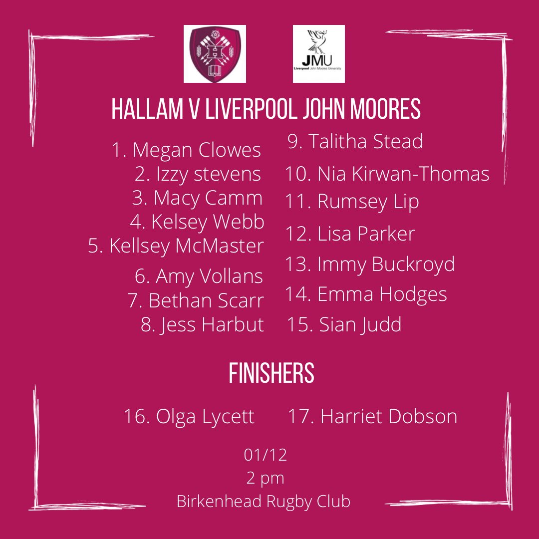 Sheffield Hallam WRFU tweet media