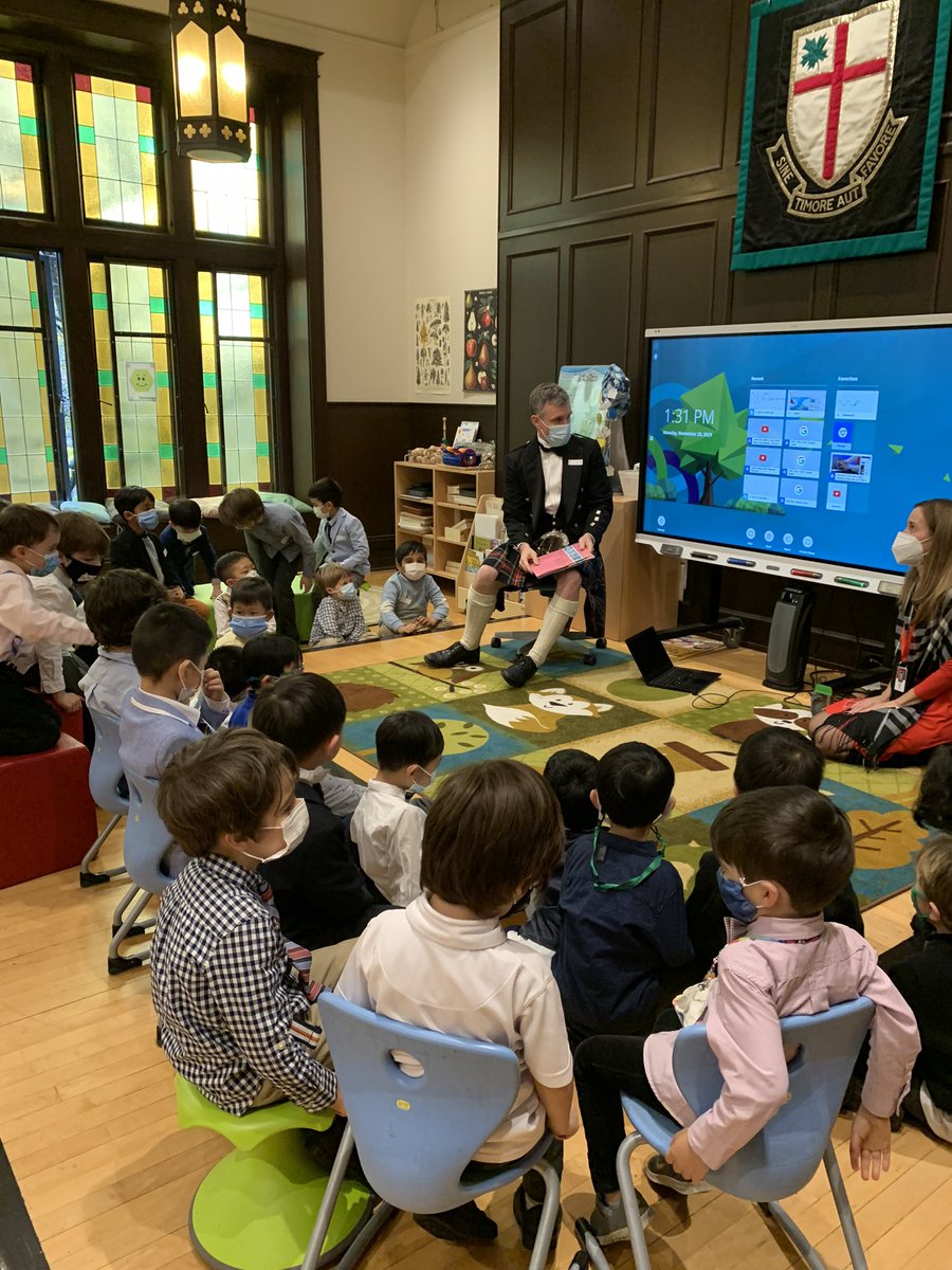 The kindergarteners had High Tea this afternoon with a very special guest!  Mr. Young sure knows how to dress to impress - he came in his kilt, read the boys a story, gave them a short lesson on Scotland, and even stayed for a quick cuppa!  #ThanksSir <a href="/SaintsBC/">St. George's School</a>
