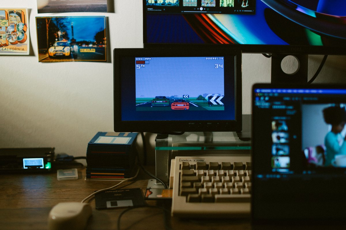 anndrew82's tweet photo. Just random Amiga stuff in the background while working. #LotusEspritTurboChallenge https://t.co/1bC6auAGLI