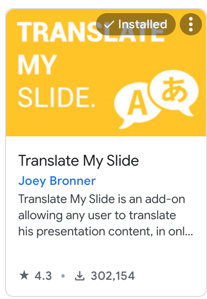skiandsurf1964's tweet photo. Came across #translatemyslide add on .  Game changer for any T who has to translate for EL students.  There is a setting to translate the entire google slides presentation. 👇👇👇👇 https://t.co/bNVGAMwAiK