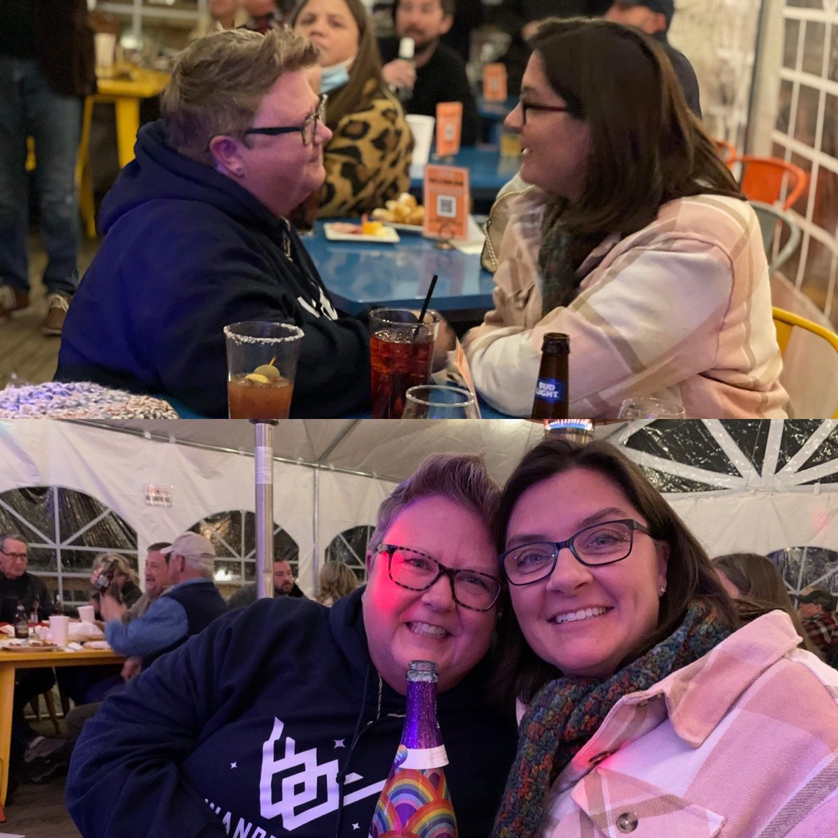 MorethanMeme's tweet photo. I asked her to marry me… in our favorite place #wanderoo,
with our favorite friends @MamaBearOk while the band played our favorite song #tennesseewhiskey. She said yes! And then we toasted with our “Chosen Family” bottle of @BarefootWine !
Love absolutely Wins!!! https://t.co/Pv83RZOFO2