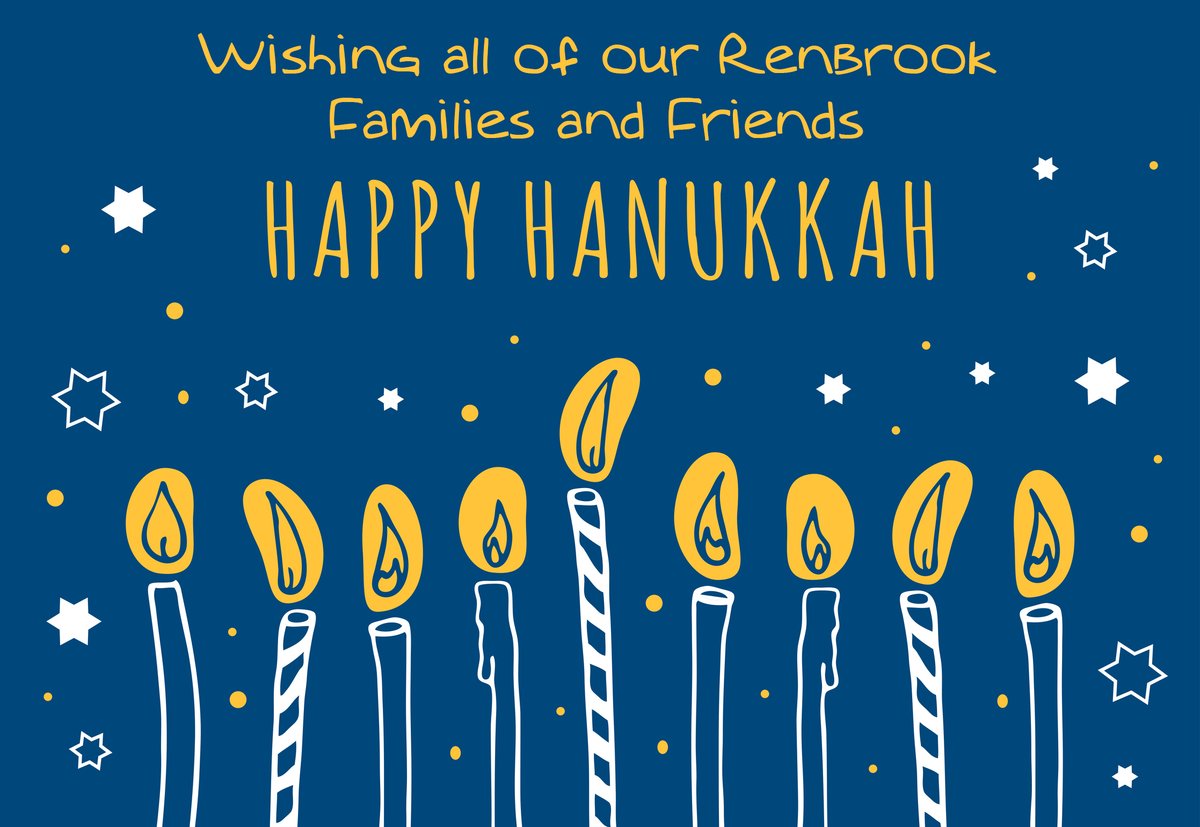 RenbrookSchool's tweet photo. Wishing all of our Renbrook families and friends a very Happy Hanukkah! #renbrookschool #happyholidays #happyhanukkah https://t.co/FxfT64Z5IN