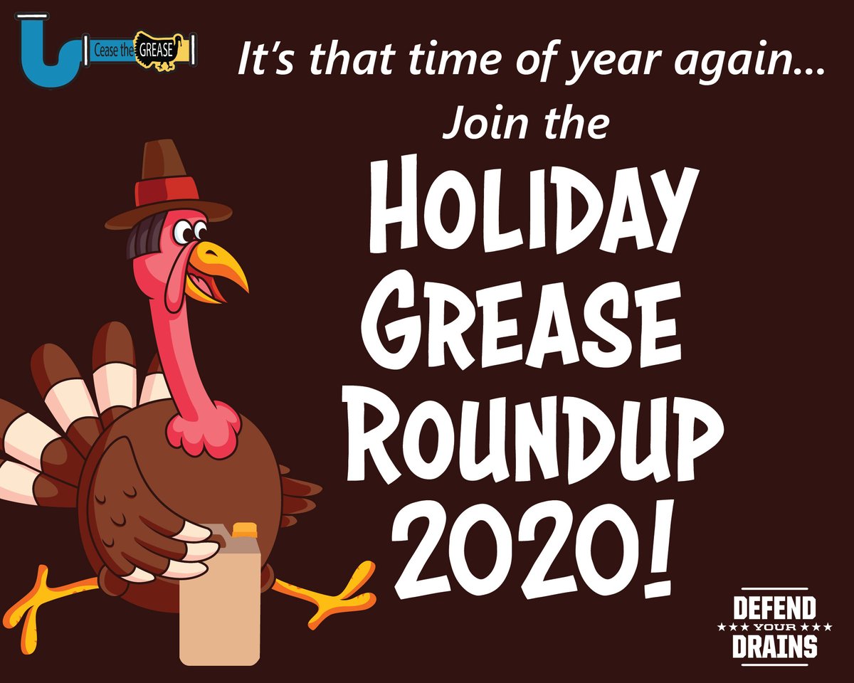 It’s time for the 2021 Holiday Grease Round Up! You can drop off your cooking oil at several locations around N Texas: now - Jan 10, 2022 for FREE! Our Weatherford drop-off location is at Heritage Park (Santa Fe & Fort Worth Hwy). #DefendYourDrains #CeasetheGrease #WeatherfordTx