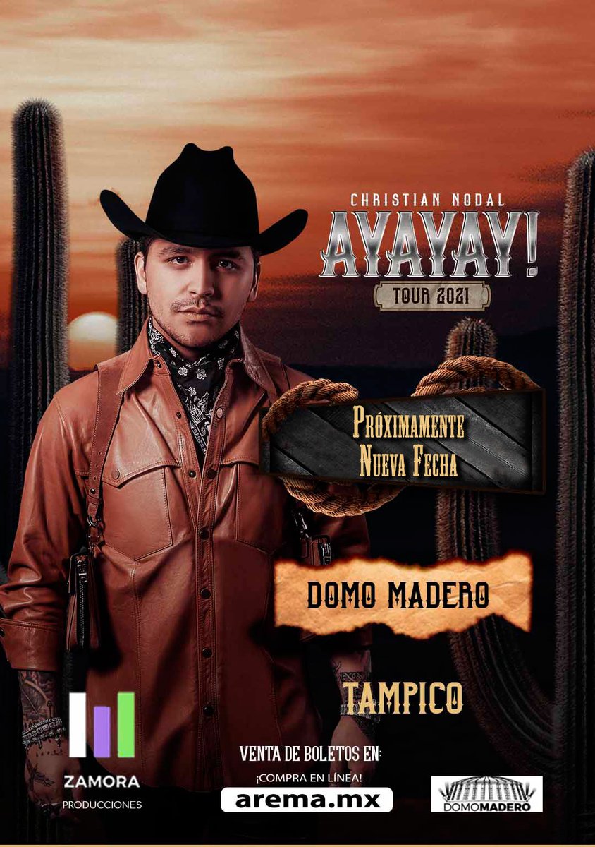 trncemx's tweet photo. ¡Ya hay noticias! 
Concierto de Christian Nodal en #Tampico 

Organizadores informaron a los medios de comunicación que el concierto de @ElNodal se realizará el siguiente año y que darán a conocer en los próximos días la nueva fecha. https://t.co/IUButsEN4m