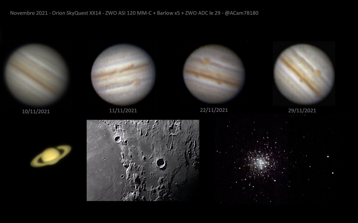 ACam78180's tweet photo. November Astrophotography
#Jupiter #Saturne #Moon #Messier2 https://t.co/CzYILQkBAA