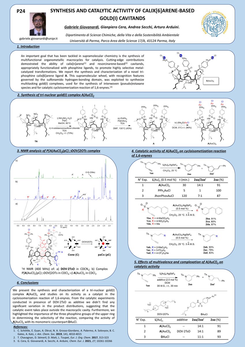 Gabriel94222166's tweet photo. P24 "Synthesis and Catalytic Activity of Calix[6]arene-based Gold(I) Cavitands"
@SCIEmRo
#GdCER2021 https://t.co/wgCIoU7H4E