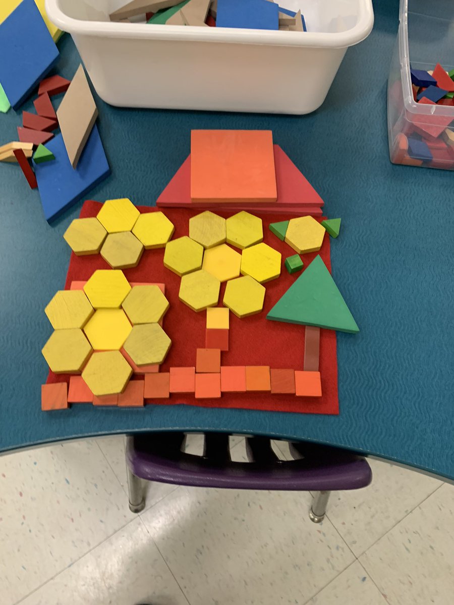 WDSKPearson's tweet image. Free exploration of 2D and 3D shapes. Look at these creations! @kinder_math @wdsprincipal