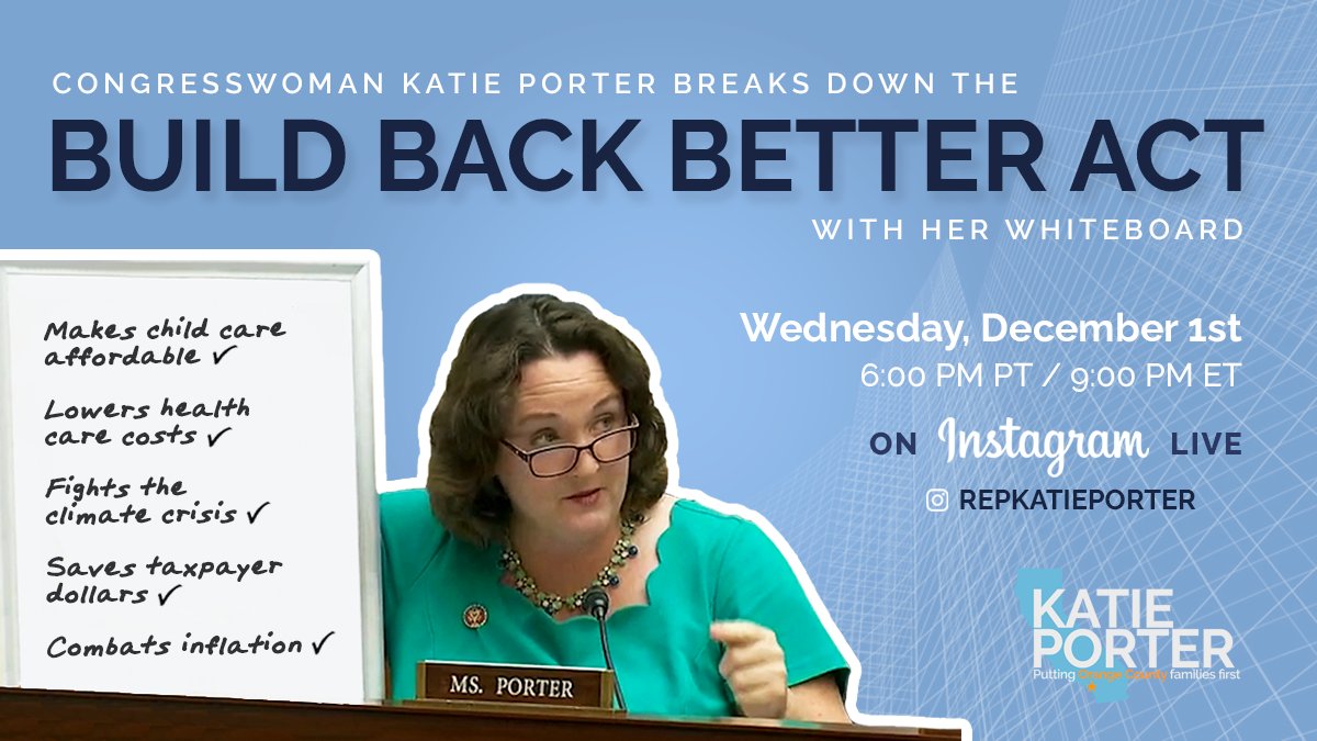 There's a lot to unpack in the House-passed #BuildBackBetter Act—from its investments in child care to how it lowers health care costs while saving taxpayer dollars. On Wednesday, I'm going to use my whiteboard to break down what's in the bill and how it helps families. MORE ⬇️