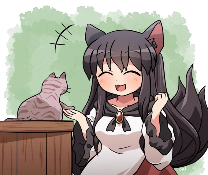 ネコチャンと遊ぶ家庭用おおかみ🐺🐱 #おは東方 