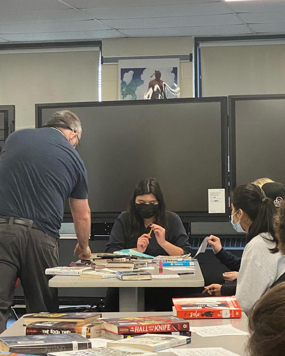 PrincipalCetner's tweet photo. Mr. Newhouse played “matchbookmaker” by transforming the library into a Book Dating Game today, where students were able to explore a variety of reading selections and select the one (or two 😉) that suits them best! #readingisfun #librariesRawesome https://t.co/WOFEXoaLoy