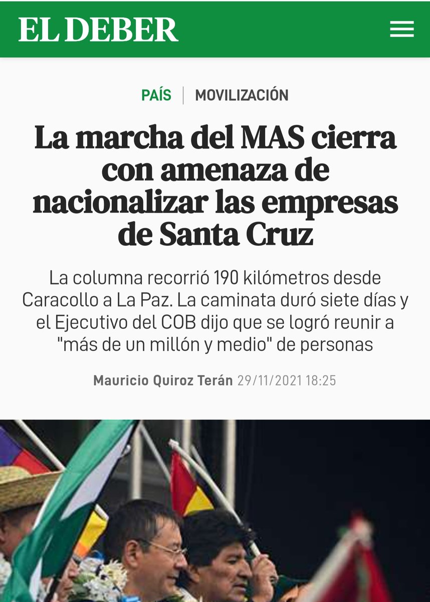 tutoquiroga's tweet photo. Marcha del MAS en #Bolivia fue para:
✓ ¿Demostrar su odio a #SantaCruz?
✓ ¿Celebrar que abrogan rápido las necedades que aprueban?
✓ ¿Abrir competencia Arce vs Evo?
✓ ¿Censar a funcionarios azules?
✓ ¿Intimidar a medios?
✓ ¿Festejar liberación de Zapata?
....mmmm. https://t.co/bCj1ljVhtY