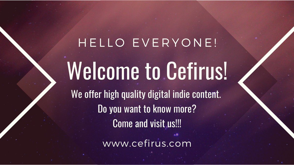 Dicrea_io's tweet photo. Hi everyone!😁
Welcome to Cefirus!!🥳 
We're a platform for high quality digital indie content.

We are very excited to bring you this project that we have been working on for so long.

We hope you like it and that you enjoy it!🤗 https://t.co/6DOQthkSq9