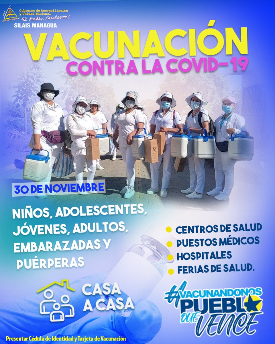 Nuestro Gobierno no se detiene en la vacunación voluntaria contra el covid 19 para toda la familia. ❤️🖤🇸🇻💪✌️🙏👍
#SoberaniaEnMiTierra
#OrgulloNacionalPatriaLibre
#SaludEnFamiliaYComunidad